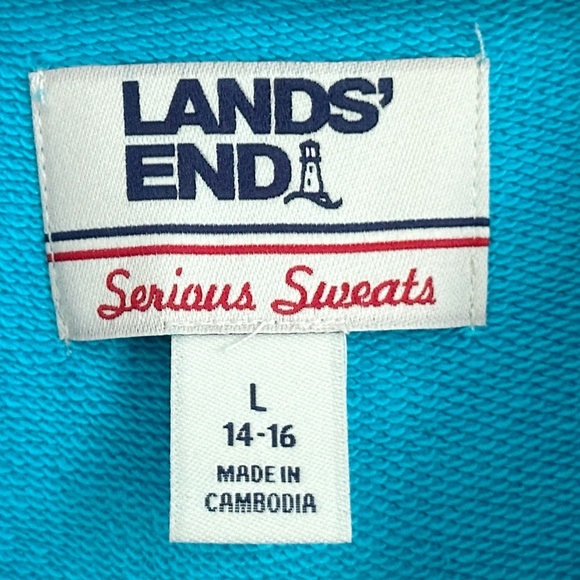 Lands End PLUS Size Women's Long Sleeve Serious Sweats Button Hoodie Large NEW - Picture 5 of 6